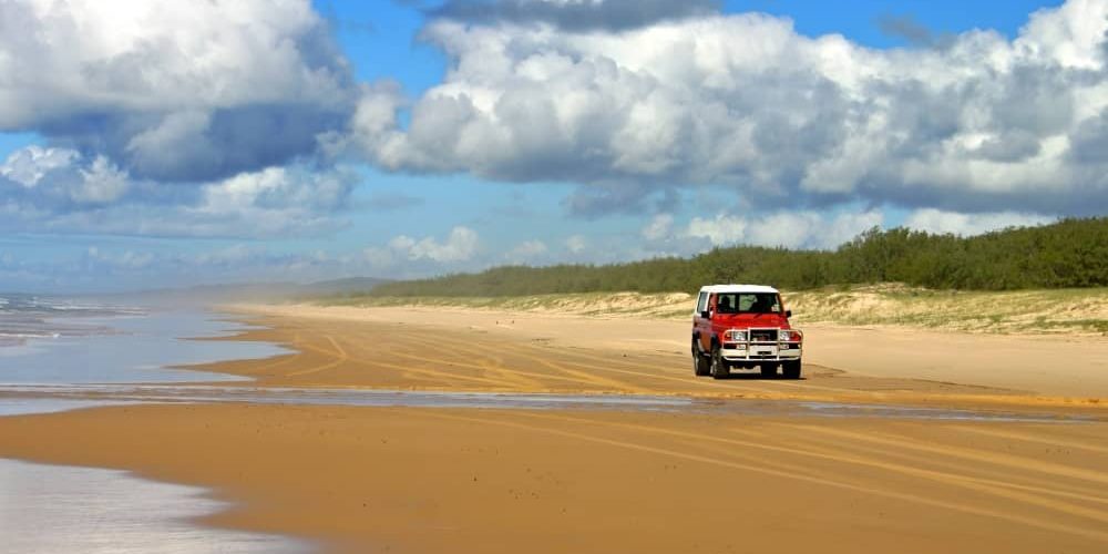 Driving on the beach.