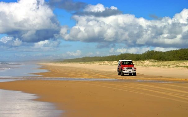 Driving on the beach.