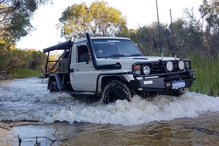 Vehicle with Toyota performance upgrades off-roading in Perth